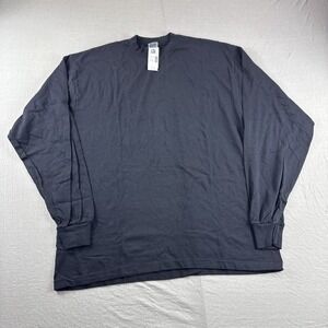 Vintage Gap Long Sleeve T-Shirt Mens M Black Crewneck 90s Blank Made in USA NEW